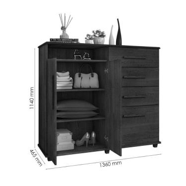 Imagem de Conjunto De Cômoda E Multiuso Malbec Para Quarto