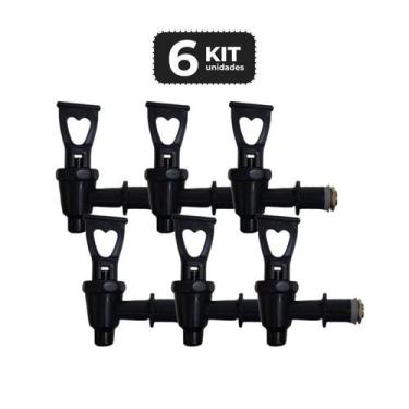 Imagem de Kit 6 torneira para botijao 4,6,9,5 l original chef line