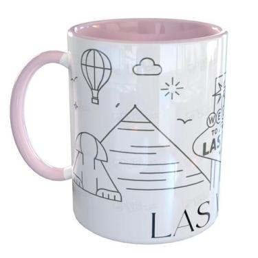 Imagem de Caneca Porcelana Las Vegas - Pense Canecas, Rosa Claro