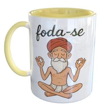 Imagem de Caneca Porcelana Foda-se Meditando Vsf Yoga Meme - Pense Canecas, Amar