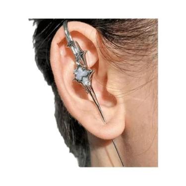 Imagem de Brinco retrô gótico escuro punk rosa cruz espinho unissex piercing ore