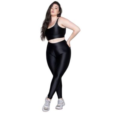 Imagem de Conjunto Top e Calça Plus Size New Zig 3D Bella Fiore Bojo Compressão Academia Treino Moda Fitness-Feminino