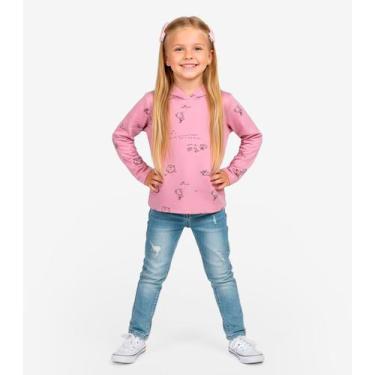 Imagem de Blusão Infantil Menina Com Capuz Select Rosa, 4, Rosa