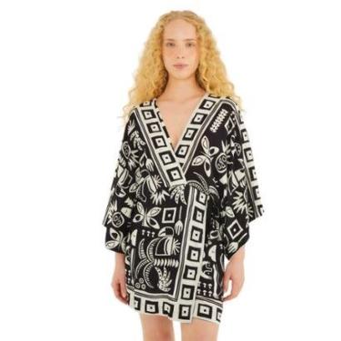 Imagem de Vestido Curto Farm Rio Lenço Tropicano Feminino-Feminino