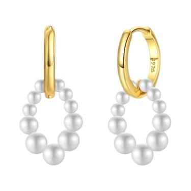 Imagem de Brincos Clássicos De Pérola Em Ouro 925 Para Mulheres, Joias Elegantes