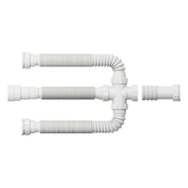 Imagem de Sifão Triplo Universal Sifonado Cuba Dupla E Tripla Completo Blukit