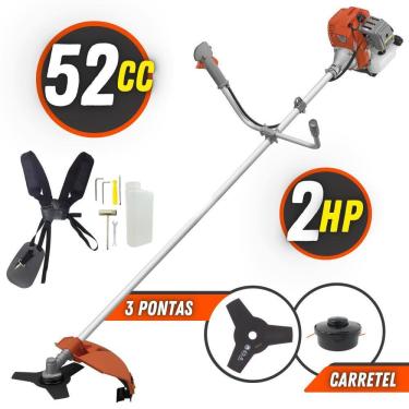 Imagem de Roçadeira Profissional Á Gasolina Tekna RL520AC-G2 2T 52cc 2HP de Potência Robusta e de Alta Performance Com Partida Leve e Fácil