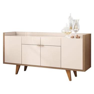Imagem de Buffet Melodia Off White Castanho - HB Móveis - HB Moveis