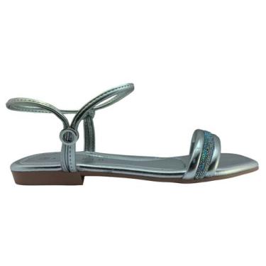 Imagem de Sandalia feminina ramarim 2421204 rasteirinha anatomica, METAL PRATA O