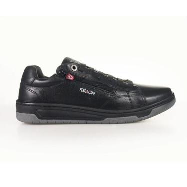 Imagem de Sapatênis Masculino Casual Ferracini Lexus Ba Couro 7043267, 40, Preto