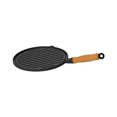 Imagem de Bifeteira Chapa Redonda Estriada 16180LB para Grelhar Carnes Ferro Fundido Uso em Fogao Diversos Libaneza