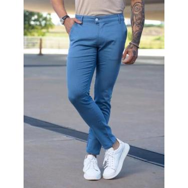 Imagem de Calça Alfaiataria Masculina Skinny Sarja Premium Elegante Moderna Conf