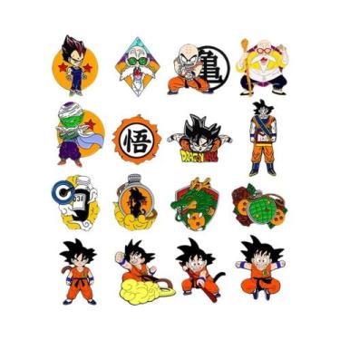 Imagem de Broches De Esmalte Dragon Ball Anime Son Goku Vegeta Piccolo Krillin -