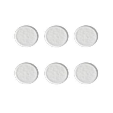 Imagem de Conjunto de Pratos de Sobremesa Linhas New White Cerâmica Stoneware 6 Peças Porto Brasil