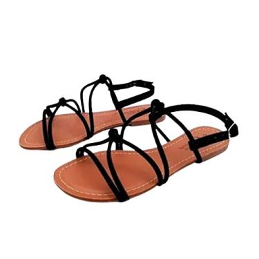 Imagem de Sandália Rasteira Rasteirinha Feminina Nó Preta (36)