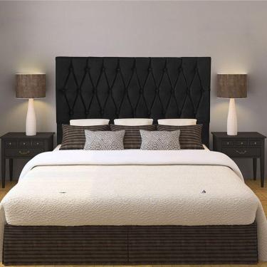 Imagem de Cabeceira Solteiro 0,90m Paris Suede Preto Dal Poz Estofados
