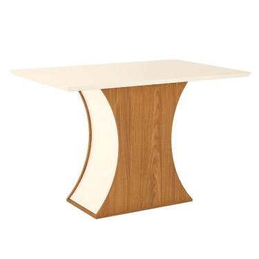 Imagem de Mesa de Jantar Retangular Selena Off White e Nature 120 cm
