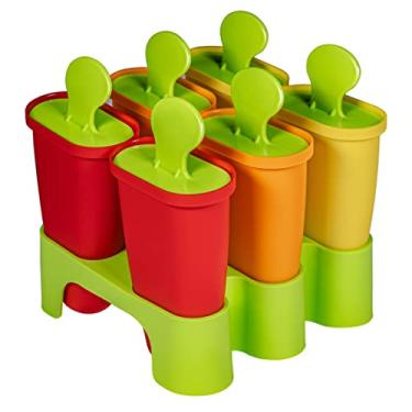 Imagem de Conjunto de 6 moldes de picolé para sorvete, molde reutilizável para picolé para crianças, livre de BPA