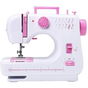 Imagem de Máquina de costura de mesa doméstica mini portátil pequena compacta leve portátil máquina de costura multifuncional máquina de costura doméstica máquina de costura elétrica para iniciantes Uptoda