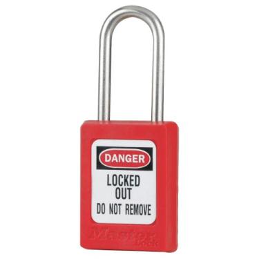 Imagem de MASTER LOCK Cadeado de bloqueio, KA, vermelho, 4 cm A, PK6