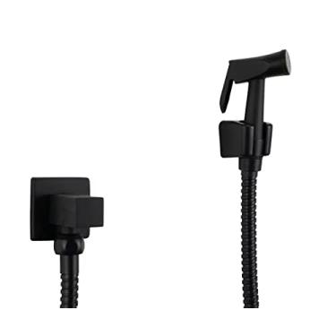Imagem de Ducha Higienica Preto Fosco com Mangueira 120 cm e Registro Quadrado