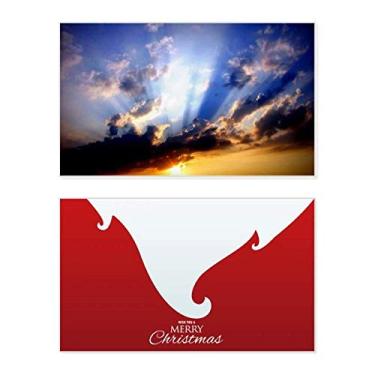 Imagem de Blue Orange Sky Clouds Holiday Holiday Merry Christmas Congrats Card Christmas Letter Message