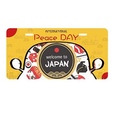 Imagem de DIYthinker Bem-vindo ao Japão, estilo japonês, placa de licença de sushi, etiqueta decoração de carro, dia da paz
