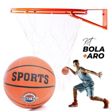 Imagem de Aro Cesta de Basquete Aço + Rede Chuá + Bola Nº 7 Oficial