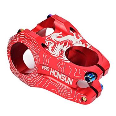 Imagem de Haste de bicicleta 31,8 mm haste curta mountain bike hastes 45 mm alumínio guidão haste elevação para a maioria das bicicletas, bicicleta de estrada, mountain bike, acessórios de guidão de ciclismo (vermelho)