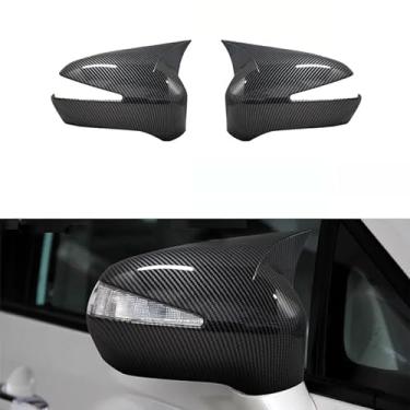 Imagem de Fouedy 2 peças de tampa de espelho retrovisor lateral da porta apto para Honda Civic 8º 2006 2007 2008 2009 2010 2011 estilo de fibra de carbono (2 peças de fibra de carbono)