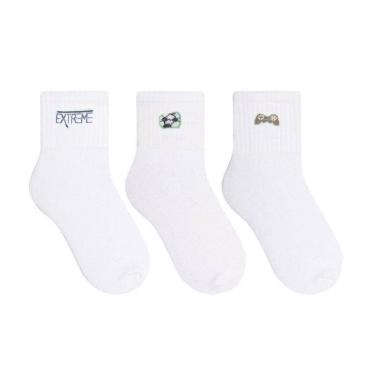 Imagem de KIT com 3 pares de meias esportiva juvenil Selene 