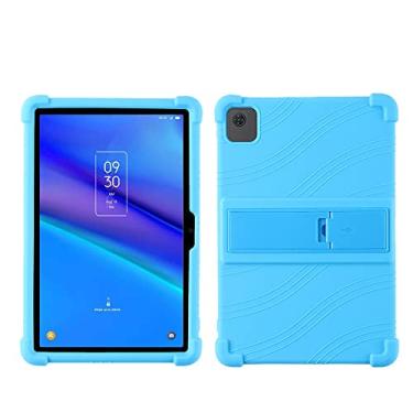 Imagem de QYiiD Capa para TCL Tab 10s 10,1" FHD modelo 9081X/TCL Tab 10 5G TCL-9183W 2022, capa protetora de silicone leve para crianças compatível com choque macio para TCL TAB 10s 9080G 2021, azul claro