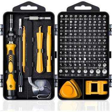 Imagem de Conjunto de chaves de fenda de precisão 115 em 1 kit de ferramentas de reparo eletrônica e manuteção, kit de bit e Soquete magnético, Torx, com maleta p/computador, notebook, celular, PC, tablet