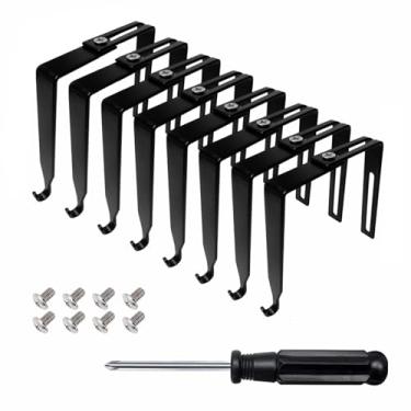 Imagem de Conjunto universal de cabides de divisória de metal preto ganchos de cubo para espelho de porta ganchos de parede ajustados para caber em painéis com espessura de 3,5 a 8,9 cm para quadro branco de