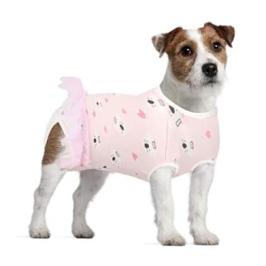 Imagem de Etdane Fraldas para cães, calcinhas sanitárias para período fisiológico, macacões de recuperação cirúrgica para cães machos e fêmeas, rosa coala/PP