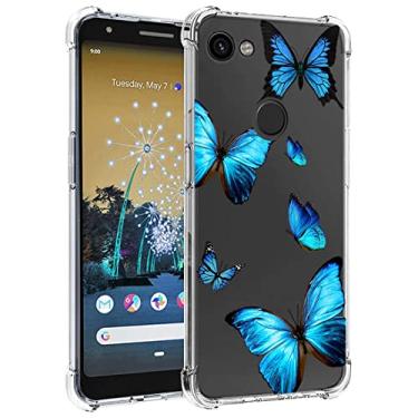 Imagem de Zoeirc Capa para Pixel 3A [Não serve para Pixel 3] G020A G020E Capa transparente para meninas e mulheres, capa protetora transparente de TPU macio à prova de choque para Google Pixel 3A (borboleta)