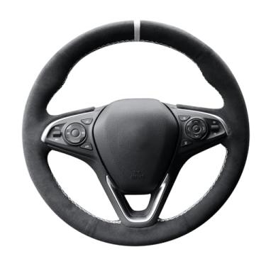 Imagem de Alfanxi Costura à mão Itália Alcantara Capa de Volante para Carro Buick Envision Premium I/Envision Premium II (Alcântara + Sem Listras)