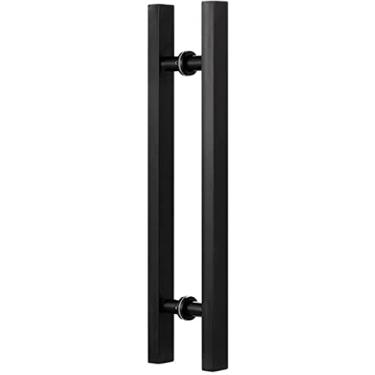 Imagem de Maçaneta de porta de celeiro deslizante maçaneta de porta de entrada quadrada, puxador de aço moderno para chuveiro vidro deslizante/porta de celeiro/porta exterior interior, inclui acessórios/ouro