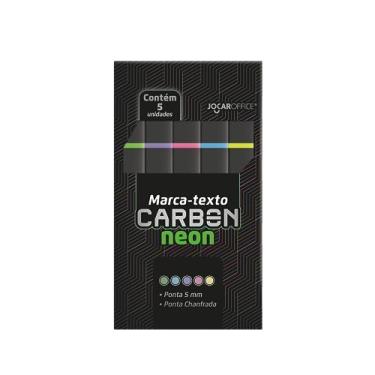 Imagem de MARCA-TEXTO CARBON NEON ESTOJO C/5 UND JOCAR OFFICE