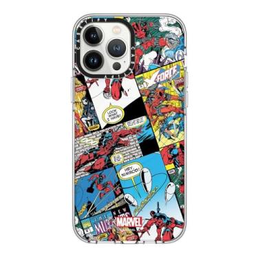 Imagem de CASETiFY Capa transparente para iPhone 13 Pro Max [Deadpool & Wolverine Co-Lab/Não amarela/proteção contra quedas de 2 metros/Magsafe] - Capa de colagem cômica - Transparente