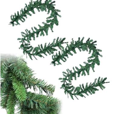 Imagem de Kit 2 Festão Aramado 2,70m Arranjo de Natal Guirlanda Verde Decoração 220 Galhos