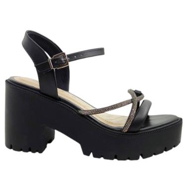 Imagem de Sandália Feminina Casual Dia a Dia Tratorada Salto Alto Conforto Ramarim 2454202