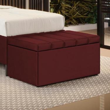 Imagem de Calçadeira Baú Navi 90 / N-034 Veludo Bordô  - ARADECOR, Bordô, 90X46X