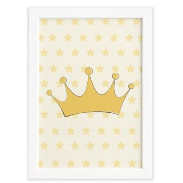 Imagem de Quadro Decorativo Quarto Bebê Ursinha Princesa Coroa 33x43cm Moldura B