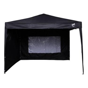 Imagem de Gazebo 3x3 PC Preto + 2 Paredes Poliéster Preto - Tendas Wild