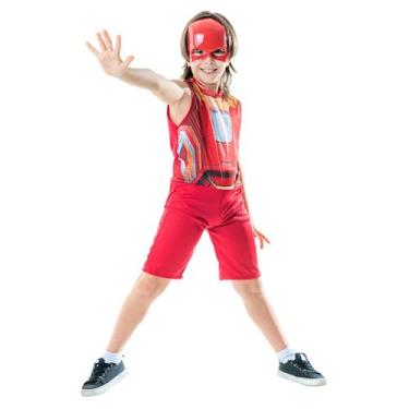 Imagem de Roupa Fantasia Infantil Homem Ferro Com Mascara Super Heróis - Master 