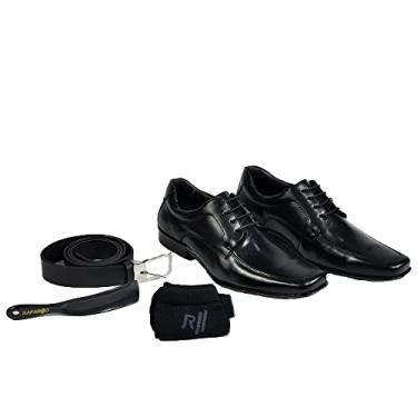 Imagem de Sapato Masc Rafarillo Couro Preto - Kit 4 em 1 45004-00PK Tamanho:38;Cor:Preto;Genero:Masculino