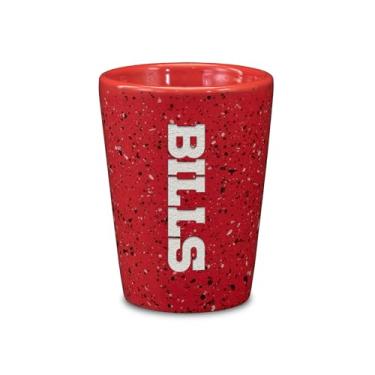 Imagem de Rico Industries Copo de tiro de cerâmica NFL Football Buffalo Bills 59 g para fãs, gravado a laser na cor do time, copo de dose única
