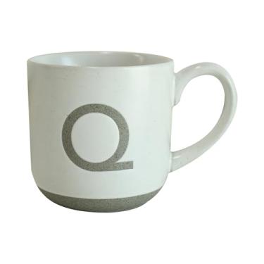 Imagem de COLLECTIVE HOME - Caneca de cerâmica, design de letra maiúscula, textura de arenito fosco, minimalista e elegante, 425 g, perfeita para presentes personalizados (Q)