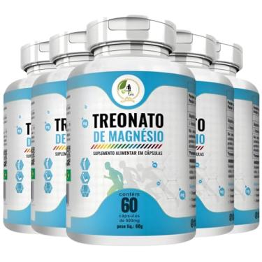Imagem de KIT C/5 Un. Treonato De Magnésio 500mg 60 Cápsulas - Fits Life
